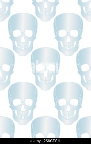 Seamless pattern of abstract human skulls Stock Vector