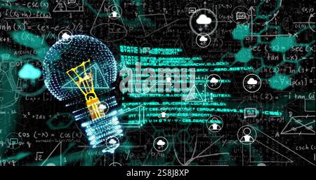 Image of mathematical symbols over blue shapes Stock Photo - Alamy
