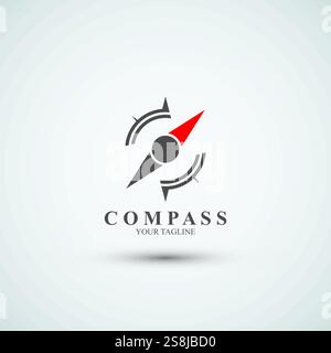 Modern compass logo design template Stock Vector