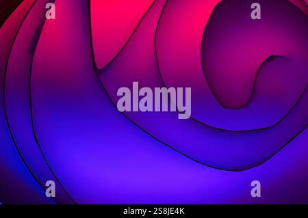 Abstract of curved lines over pink and red Stock Photo
