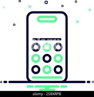 Icon for dial, dial pad Stock Vector