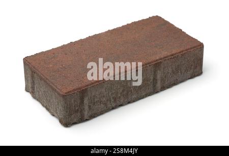 Single clay brick paver isolated on white Stock Photo
