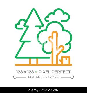 Forestry two color line icon Stock Vector