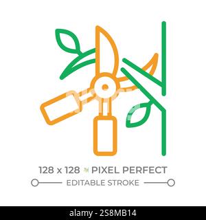Pruning two color line icon Stock Vector