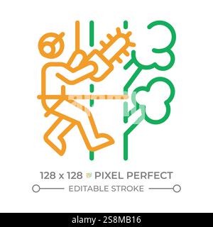Tree trimming two color line icon Stock Vector