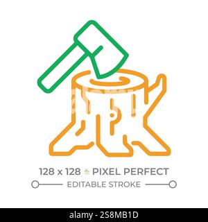 Deforestation two color line icon Stock Vector