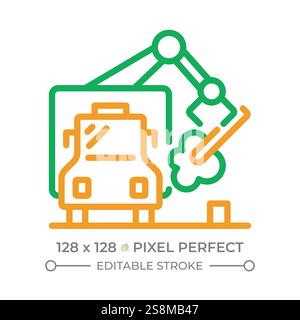 Debris hauling two color line icon Stock Vector