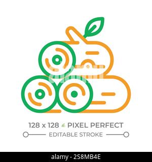 Logging two color line icon Stock Vector