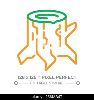 Stump two color line icon Stock Vector