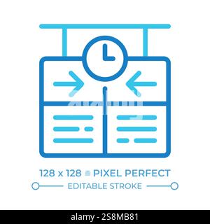 Timetable two color line icon Stock Vector