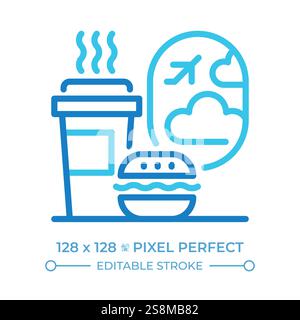 Inflight catering two color line icon Stock Vector