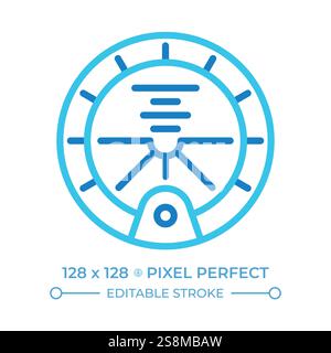 Attitude indicator two color line icon Stock Vector