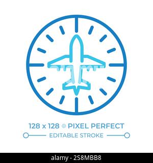 Heading indicator two color line icon Stock Vector