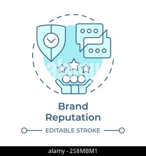 Brand reputation soft blue concept icon Stock Vector