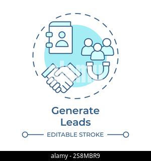 Generate leads soft blue concept icon Stock Vector
