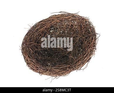 nest of easter in front of white background Stock Photo