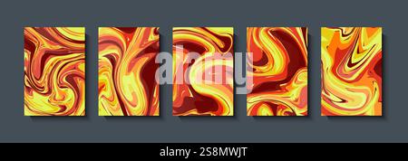 Liquid dynamic gradient pink Color waves.Fluid marble. Abstract geometric background. Designs for covers, presentations, invitations, flyers, posters. Stock Vector