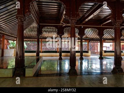 Main hall decorated by wooden pillars of Shri Dev Rameshwar Temple in ...
