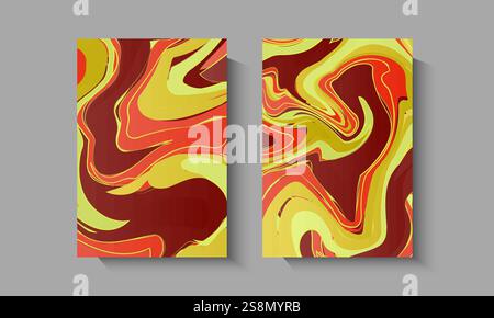 Liquid dynamic gradient pink Color waves.Fluid marble. Abstract geometric background. Designs for covers, presentations, invitations, flyers, posters. Stock Vector