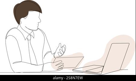 man running sketch continuous line drawing, vector Stock Vector