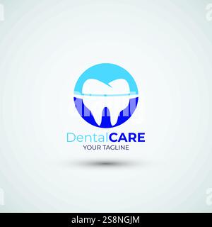 Dental care and dentistry logo design template icon Stock Vector