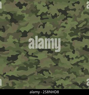 Digital pixel camouflage seamless patterns. Vector Texture Illustration Stock Vector