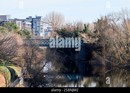 liffey railway bridge on the river liffey islandbridge dublin republic of ireland Stock Photo