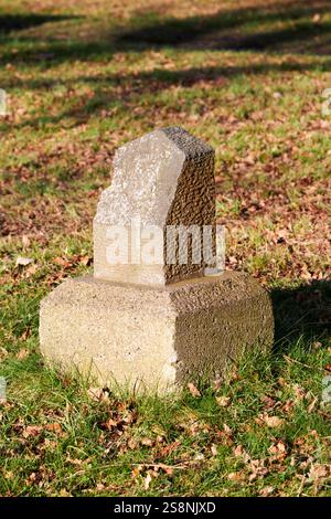 concrete distance marker in phoenix park dublin republic of ireland Stock Photo