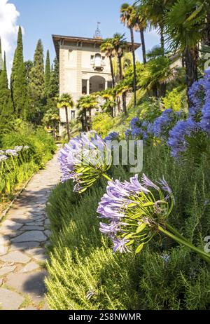 Villa Monastero gardens, Varenna, Lake Como, Lago di Como, Italy, Europe Stock Photo