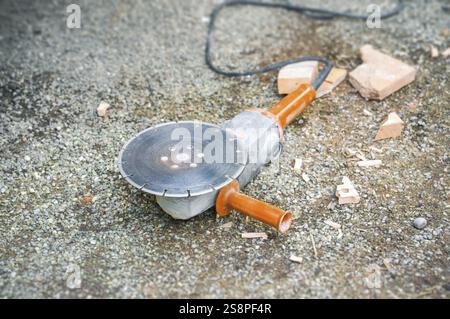 An image of an old used typical power cutter Stock Photo