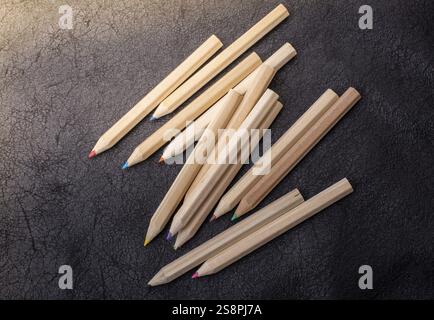 Variety of colors vector set of colored pencils. Drawing and painting Stock Photo