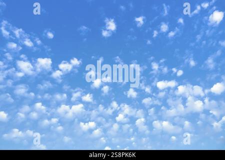 An image of a blue sky with lots of small clouds Stock Photo