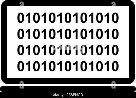 Computer Binary Code icon vector. Suitable for mobile apps, web apps and print media. Stock Vector