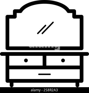 Dressing Table icon vector. Suitable for mobile apps, web apps and print media. Stock Vector