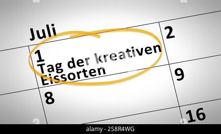 Day of creative ice cream first of July in german language Stock Photo ...