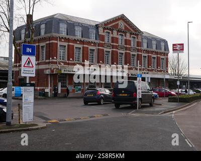 Newton Abbot railway station serves the market town of Newton Abbot in Devon, England. Stock Photo
