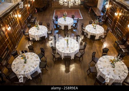 Wedding setup Ironmongers Hall,  London UK Stock Photo