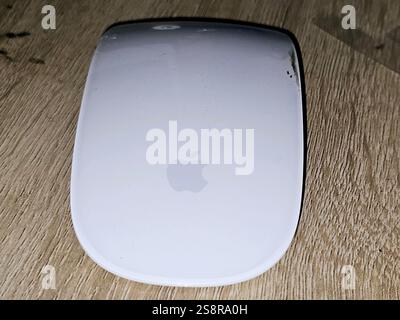 Cairo, Egypt, January 22 2025: Apple wireless mouse, Apple Inc. is an American multinational corporation and technology company headquartered in Cuper Stock Photo