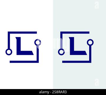 letter l tech logo, technology logo, vector illustration Stock Vector