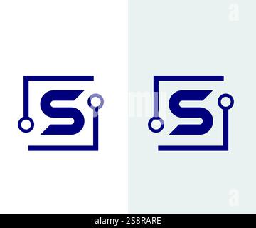 letter s tech logo, technology logo, vector illustration Stock Vector