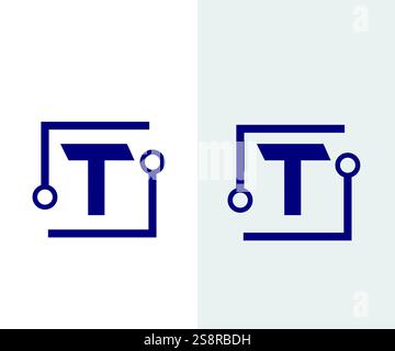 letter t tech logo, technology logo, vector illustration Stock Vector