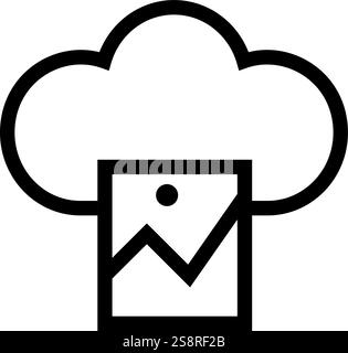 Images on Cloud icon vector. Suitable for mobile apps, web apps and print media. Stock Vector