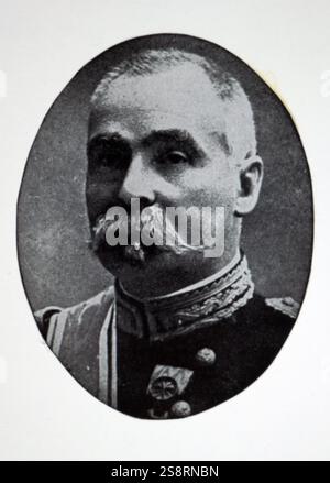 Photographic portrait of General Paul Pau (1848-1932) a French soldier and general who served in the Franco-Prussian War in World War I. Dated 20th century Stock Photo