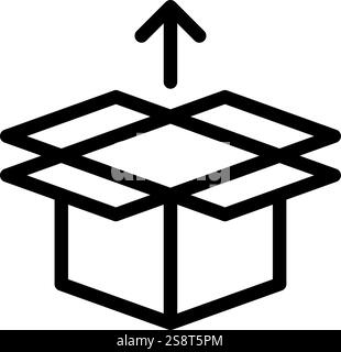 Remove from Package icon vector. Suitable for mobile apps, web apps and print media. Stock Vector