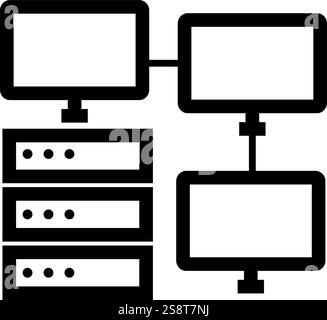 Server Connections icon vector. Suitable for mobile apps, web apps and print media. Stock Vector