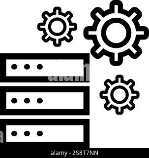 Server Connection Settings icon vector. Suitable for mobile apps, web apps and print media. Stock Vector
