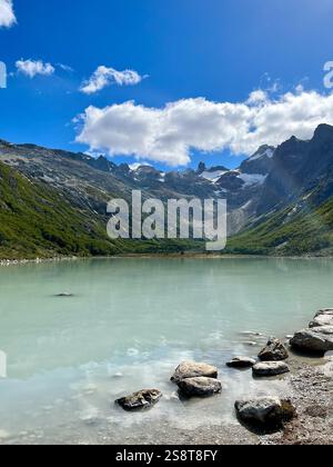 Ushuaia's Laguna Esmeralda in summer Stock Photo