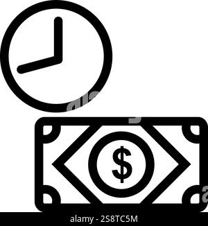 Time Based Currency icon vector. Suitable for mobile apps, web apps and print media. Stock Vector