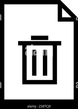 Trash Document icon vector. Suitable for mobile apps, web apps and print media. Stock Vector
