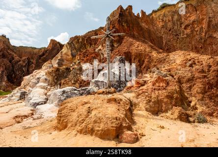 View of Praia de Tambaba beach, Costa do Conde. Beautiful Brazilian northeast beach. Stock Photo